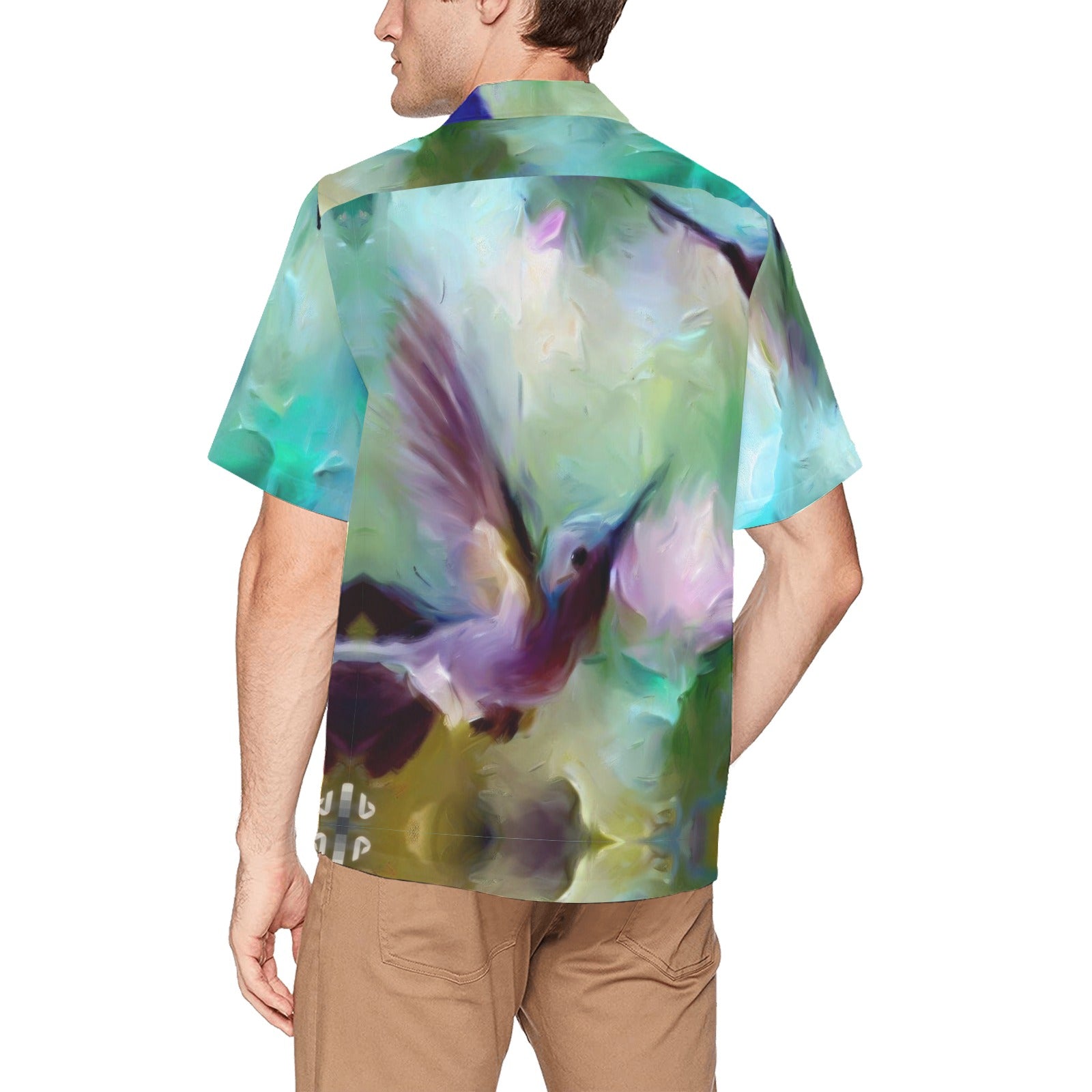 Gentle Hummingbirds Hawaiian Shirt with Chest Pocket