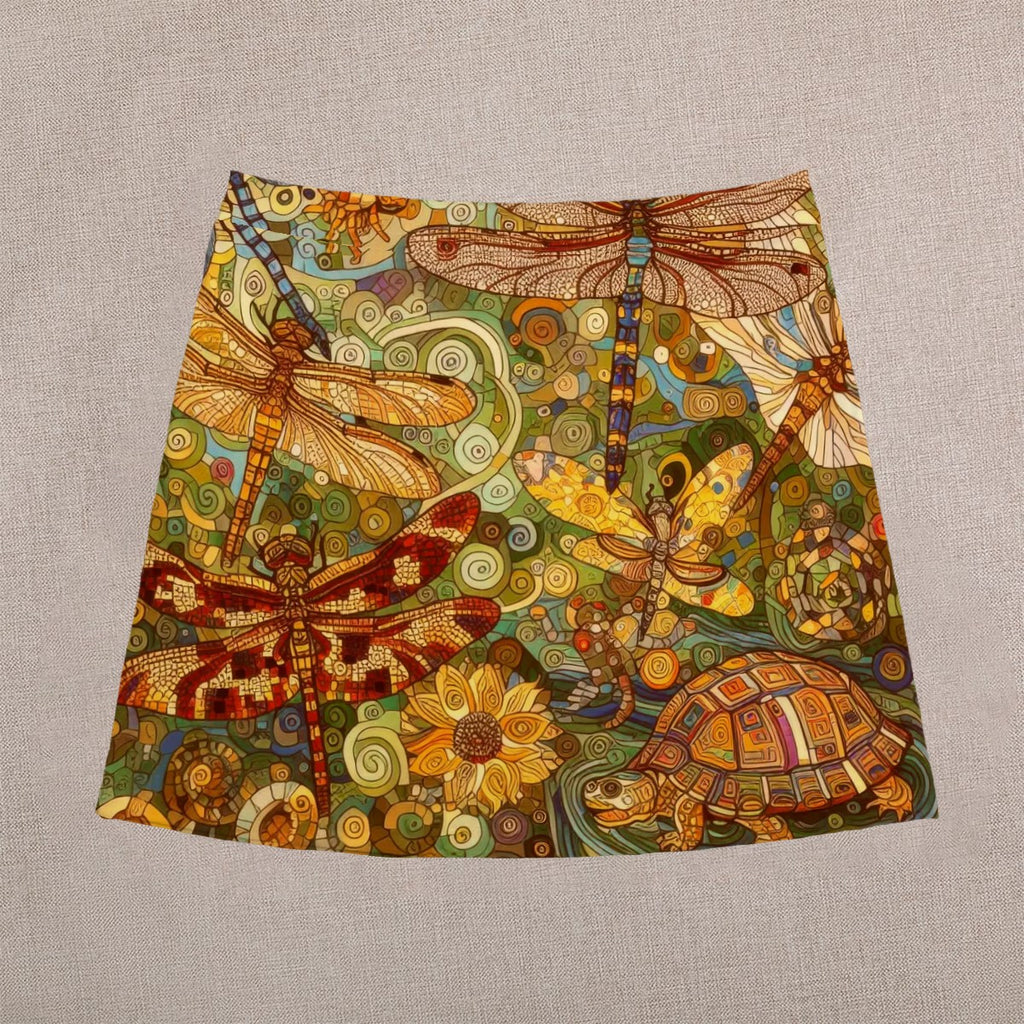 Orange Dragonflies Mini Skirt