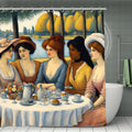 5 Ladies Shower Curtain | Post-Impressionist Tea Garden Art