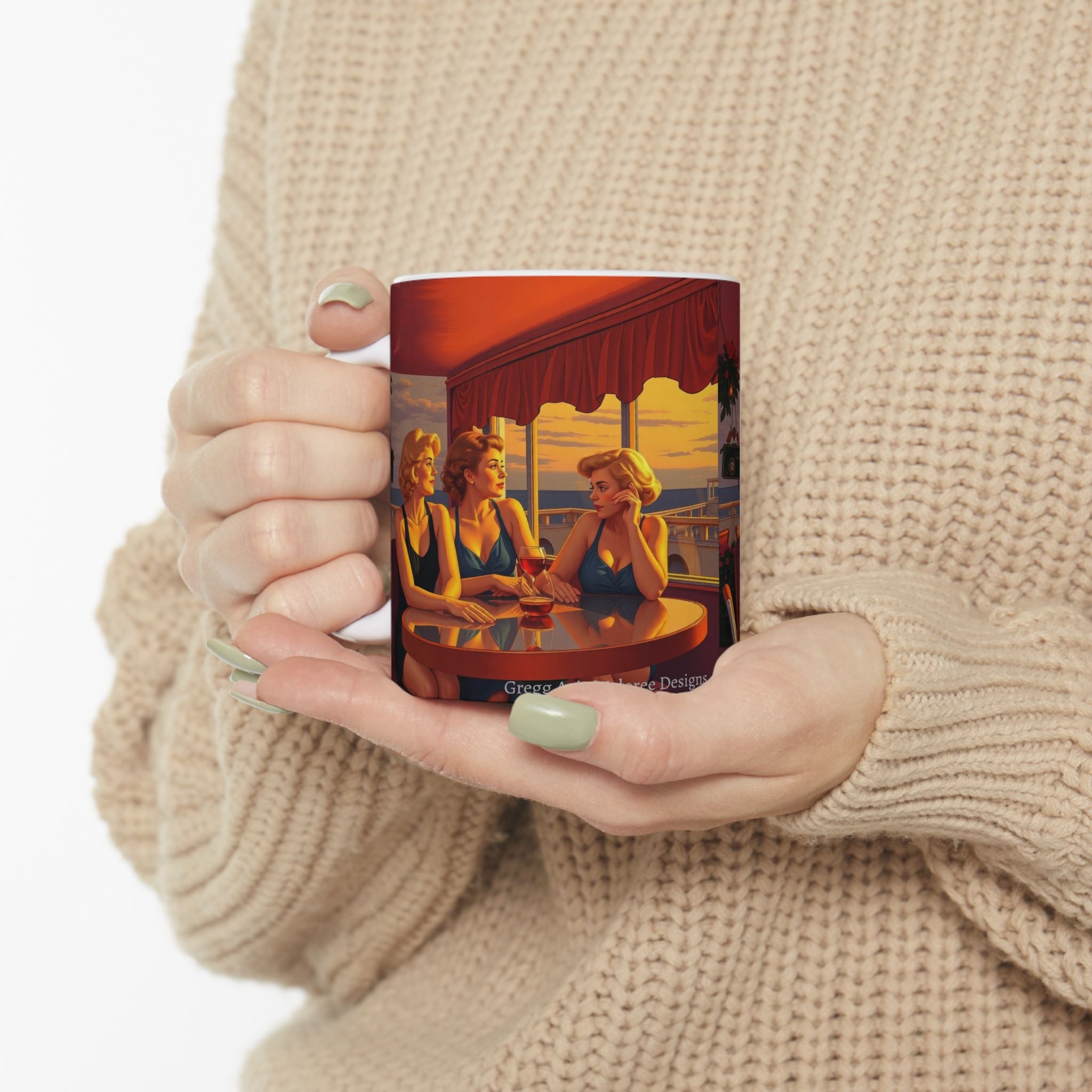 Glamorous Friends Ceramic Mug by Gregg Acini Adoree Designs