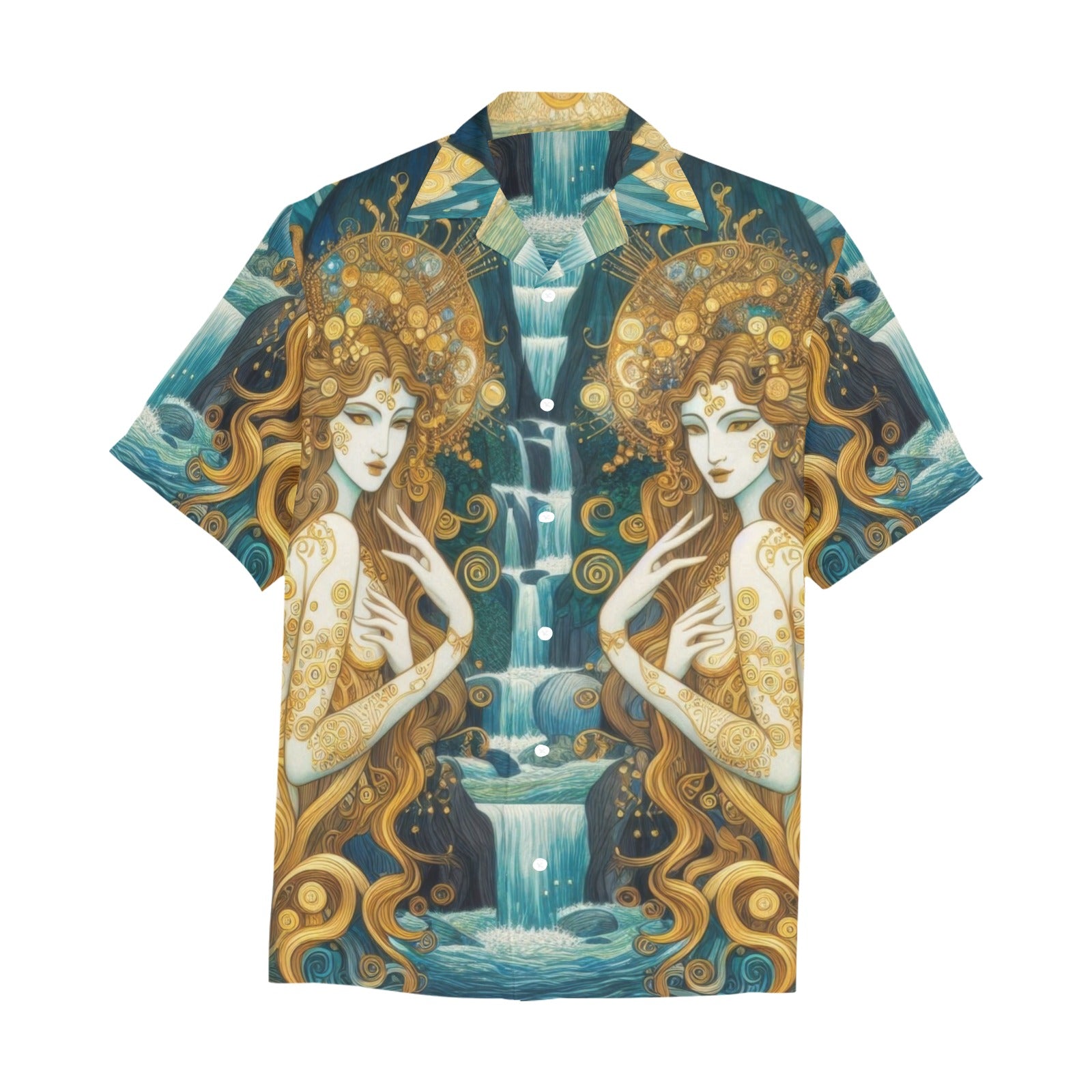 Water Nymphs Hawaiian Shirt with Chest Pocket