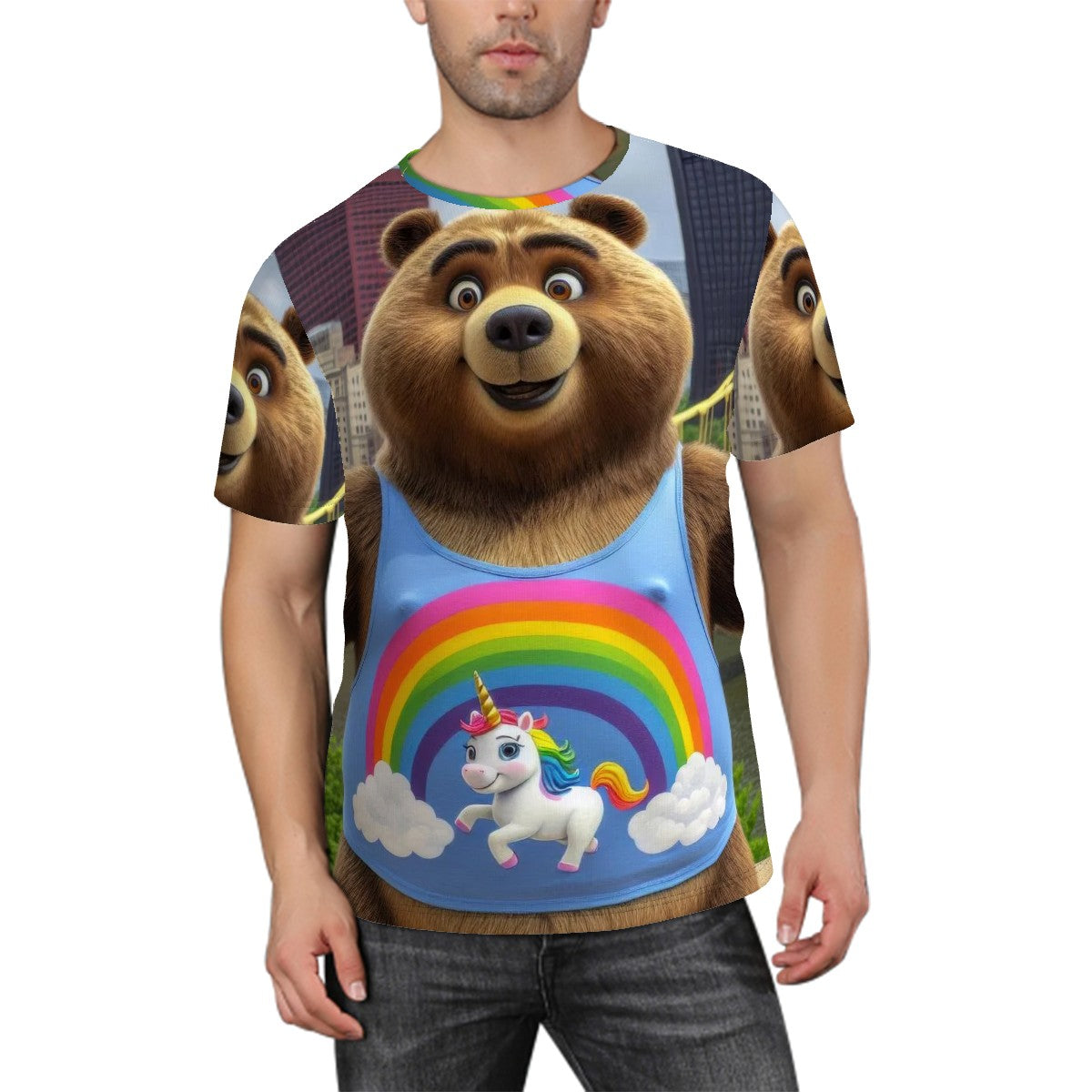 Proud Bear in the City Short-Sleeve T-Shirt