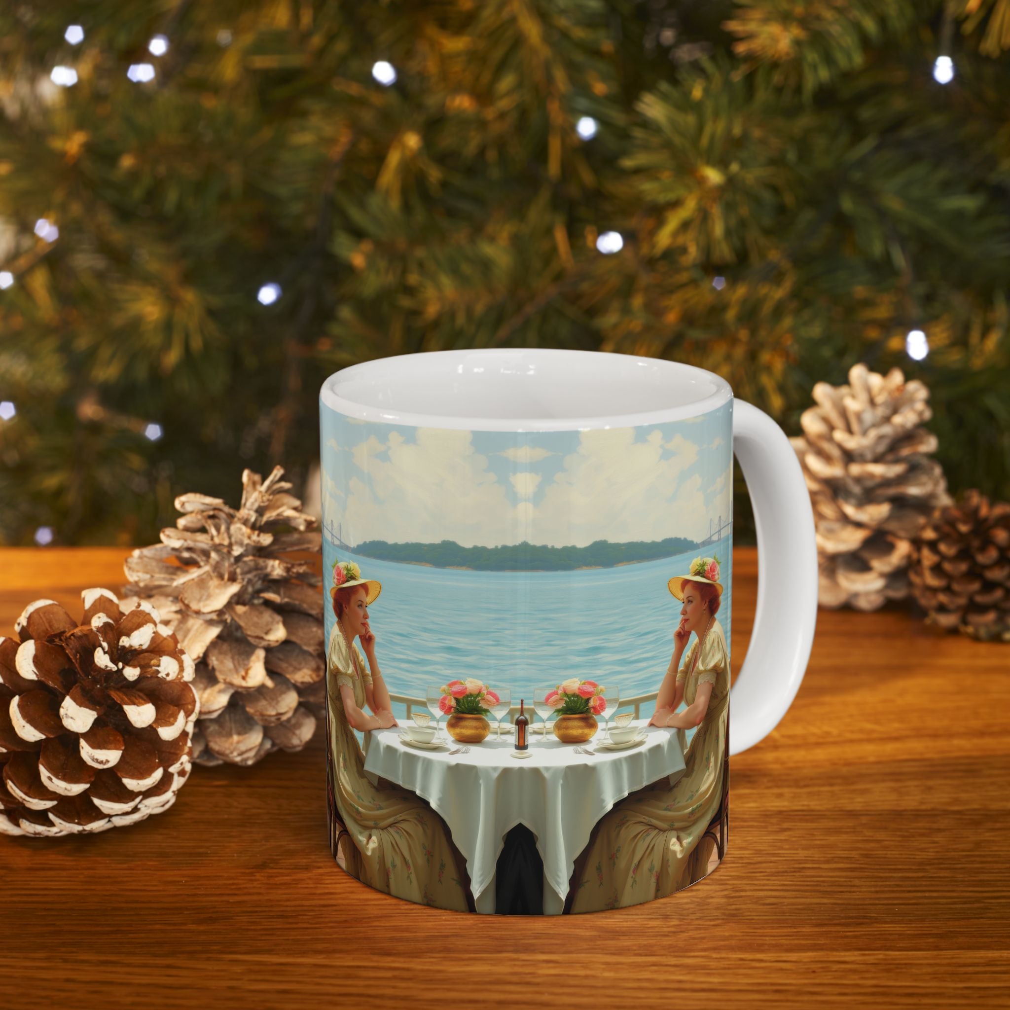 Dahlia by the Lake Ceramic Mug by Gregg Acini Adoree Designs