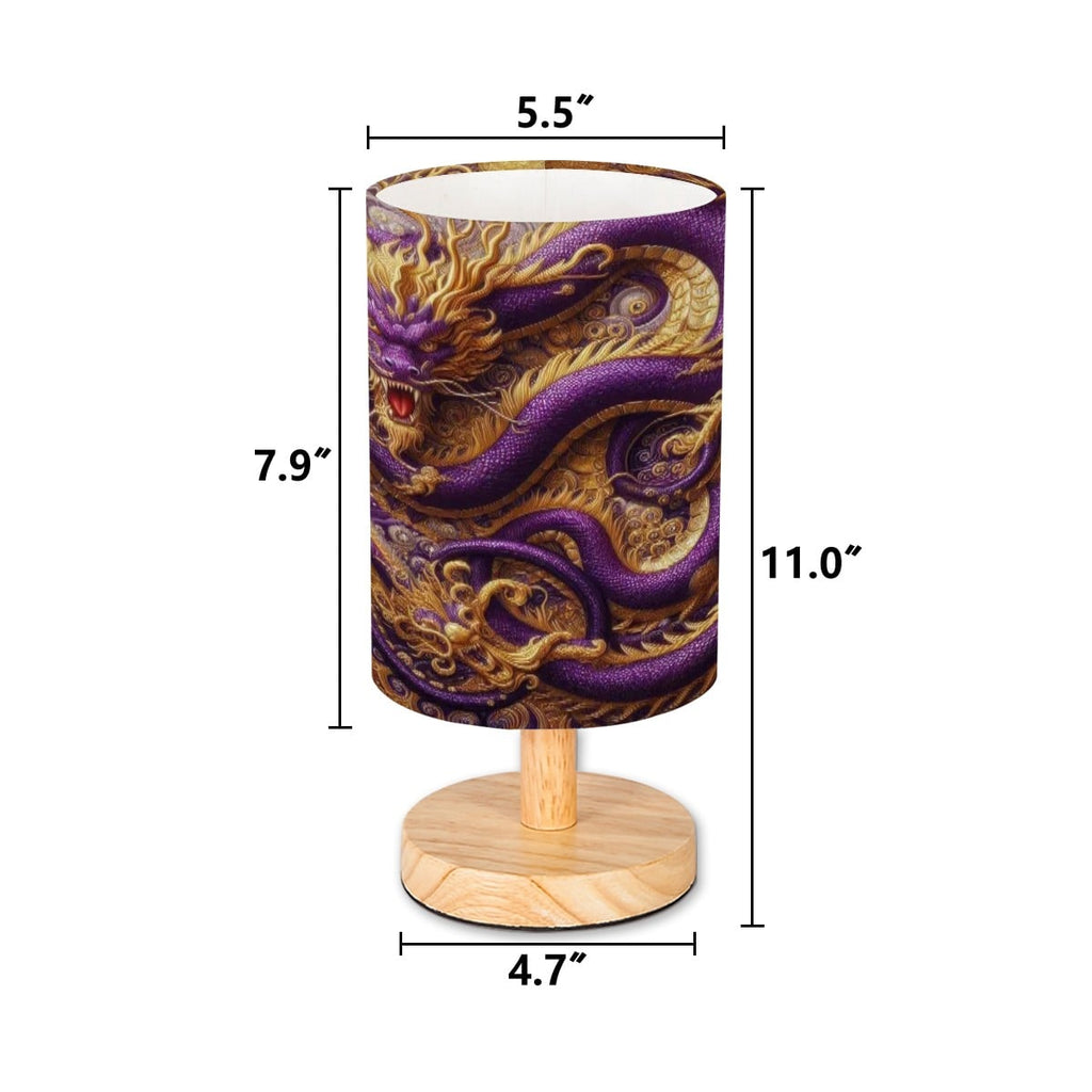Purple Dragon Cylindrical Table Lamp