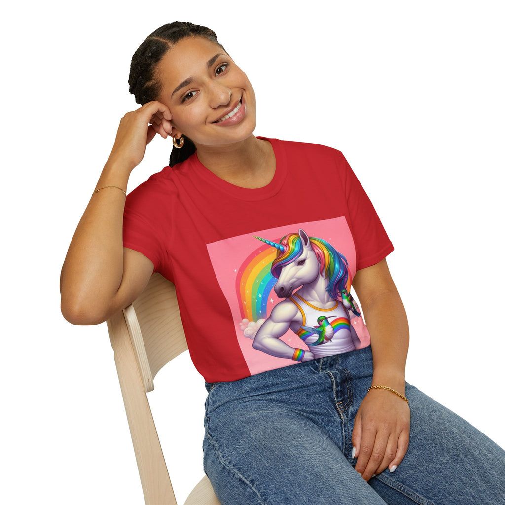 Fabulous Unicorn T-Shirt — Rainbow Muscle Unicorn Graphic Tee