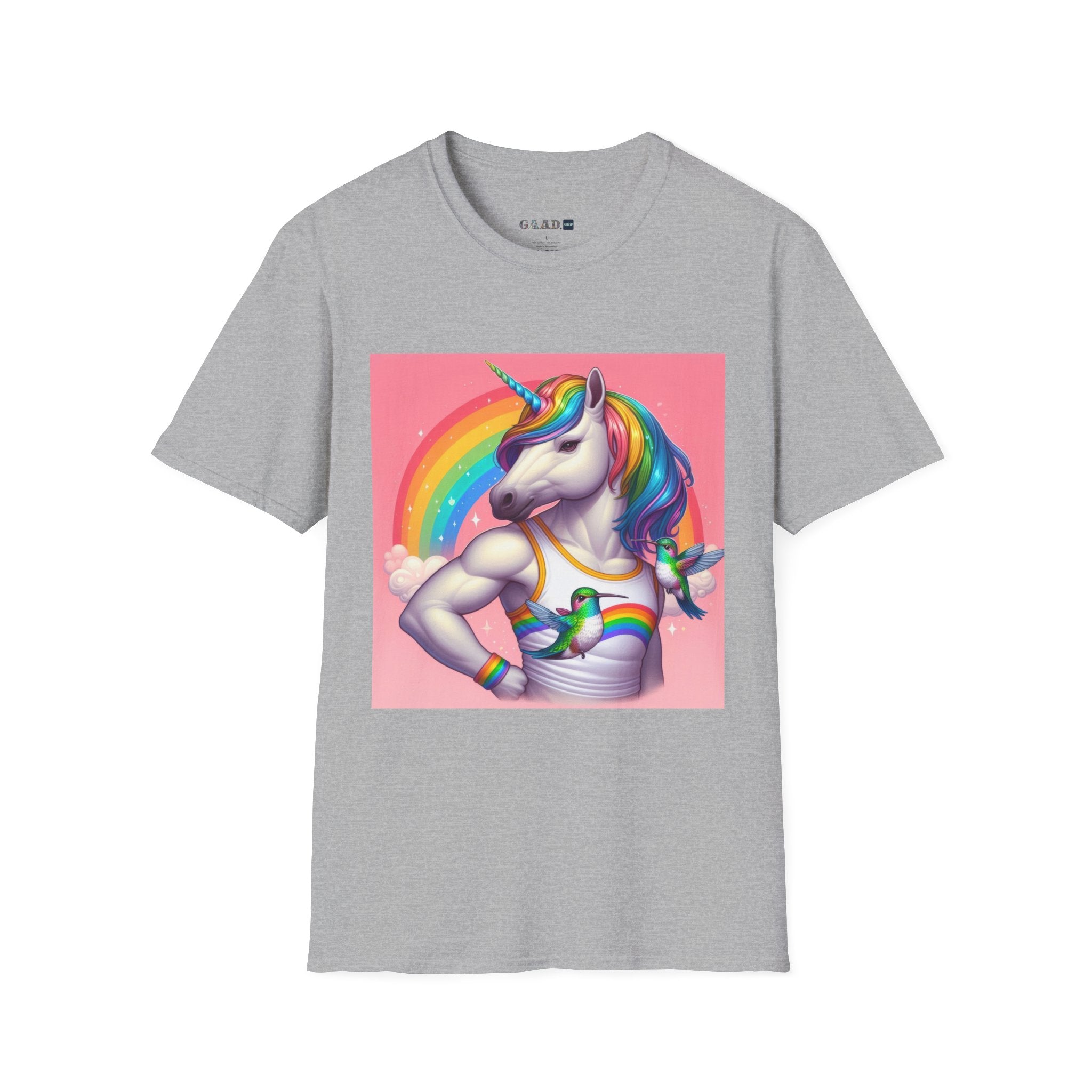 Fabulous Unicorn T-Shirt — Rainbow Muscle Unicorn Graphic Tee