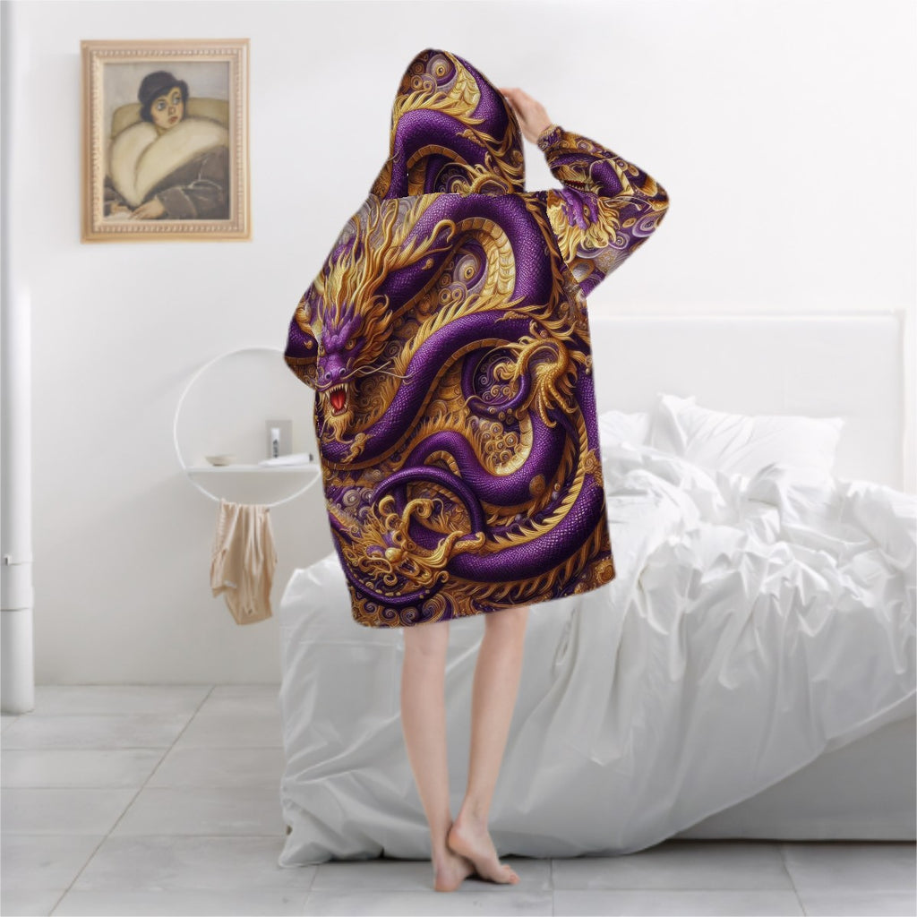 Purple Dragon Adult Blanket Hoodie