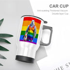Travel Coffee Mug with Handle (14oz) Made in USA - Multiple Designs