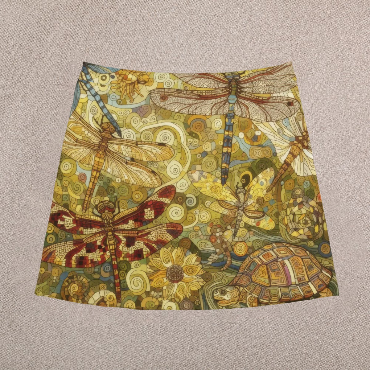 Yellow Dragonflies Mini Skirt