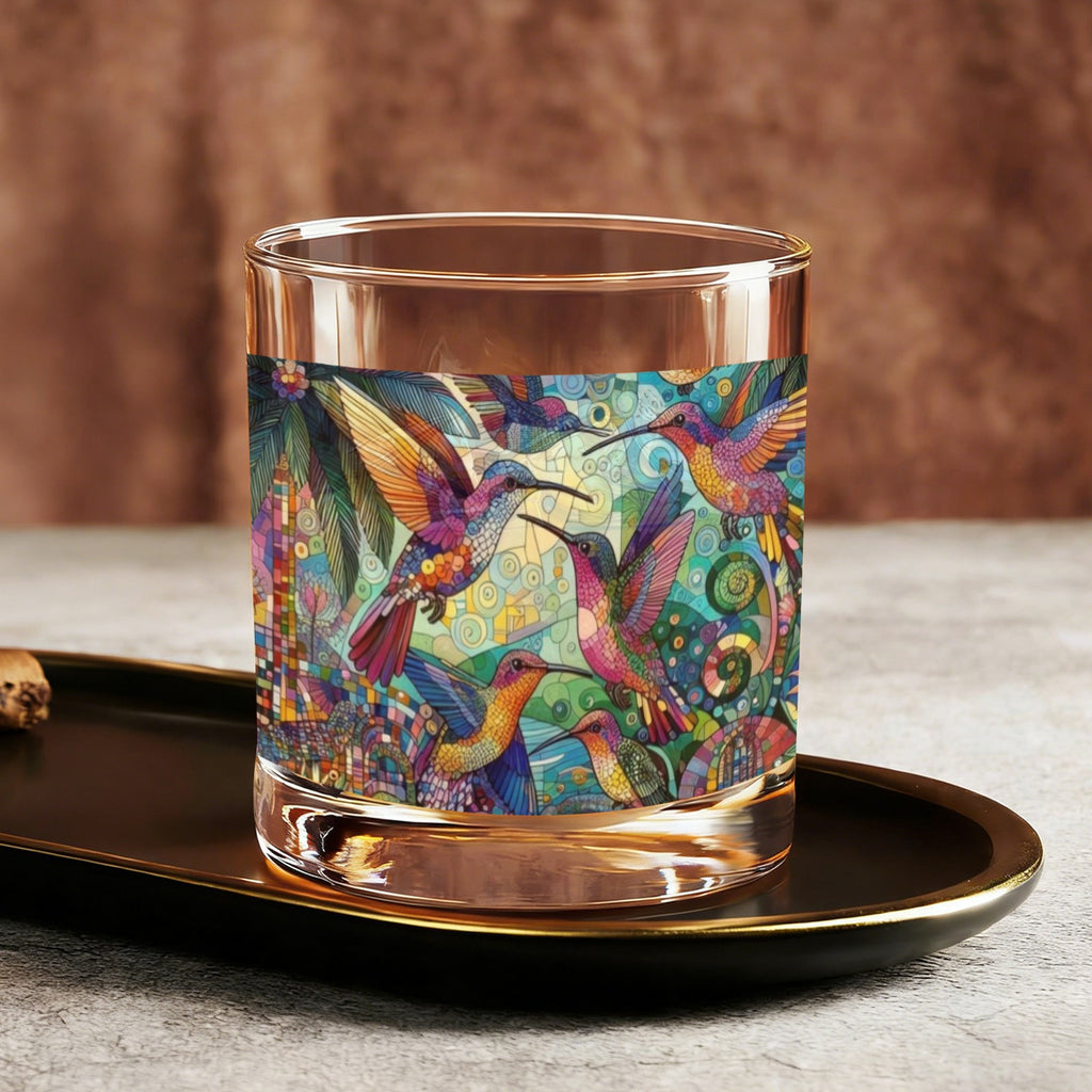 Hummingbird Kaleidoscope 10oz Whiskey Glass
