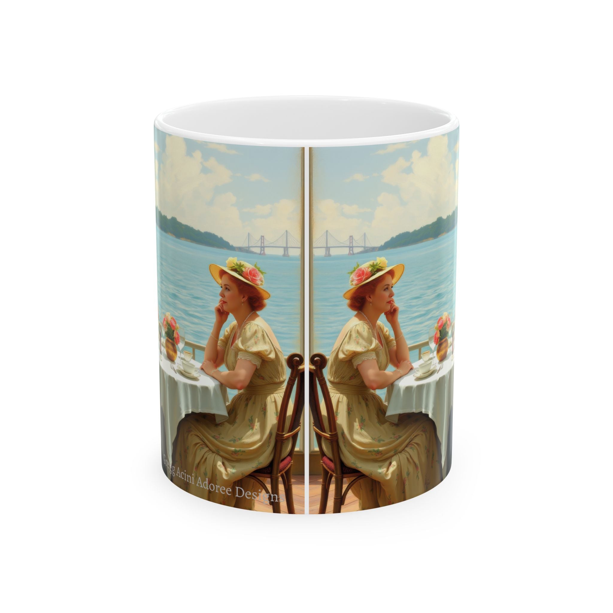 Dahlia by the Lake Ceramic Mug by Gregg Acini Adoree Designs
