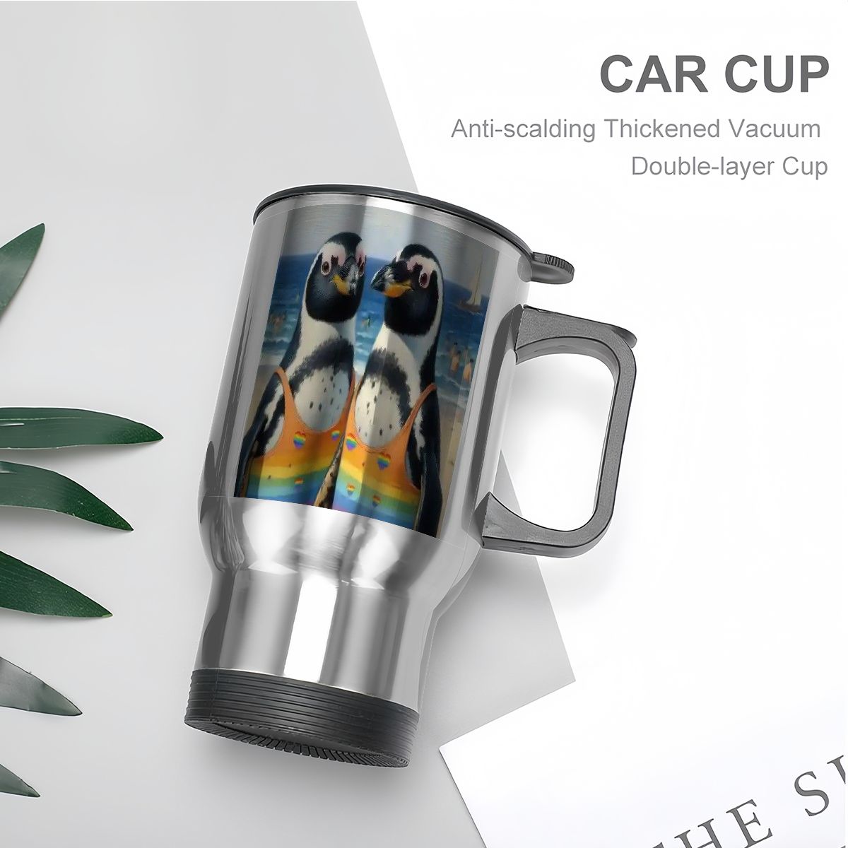 Travel Coffee Mug with Handle (14oz) Made in USA - Multiple Designs