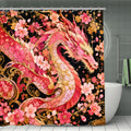 Pink and Gold Sakura Dragon Shower Curtain
