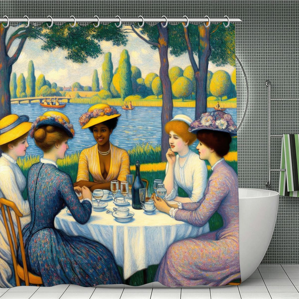 Ladies with the Yellow Hats Shower Curtain | Impressionist Art