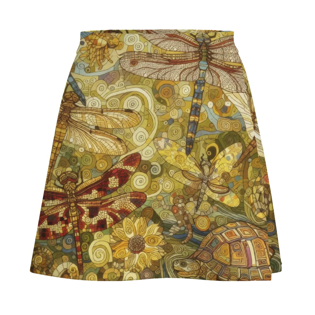 Yellow Dragonflies Mini Skirt