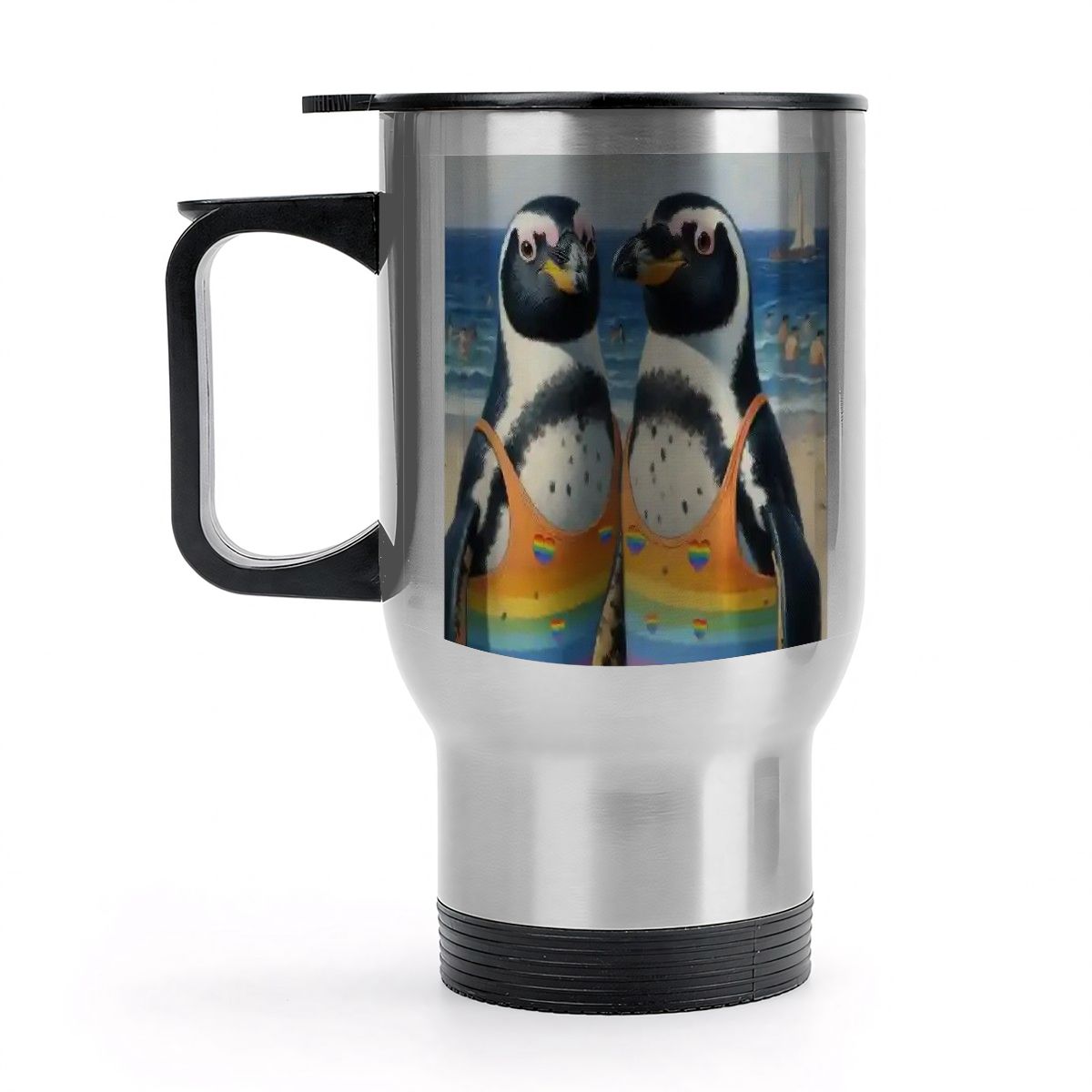 Travel Coffee Mug with Handle (14oz) Made in USA - Multiple Designs