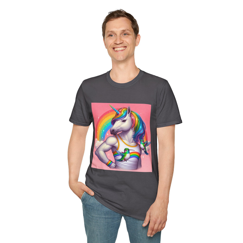 Fabulous Unicorn T-Shirt — Rainbow Muscle Unicorn Graphic Tee