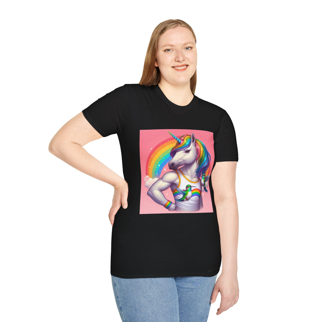 Fabulous Unicorn T-Shirt — Rainbow Muscle Unicorn Graphic Tee