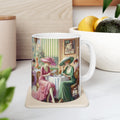 Kiffe Cafe Ceramic Mug — Elegant Retro Portrait Coffee Cup (11oz, 15oz)