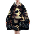 Black Roses Adult Blanket Hoodie