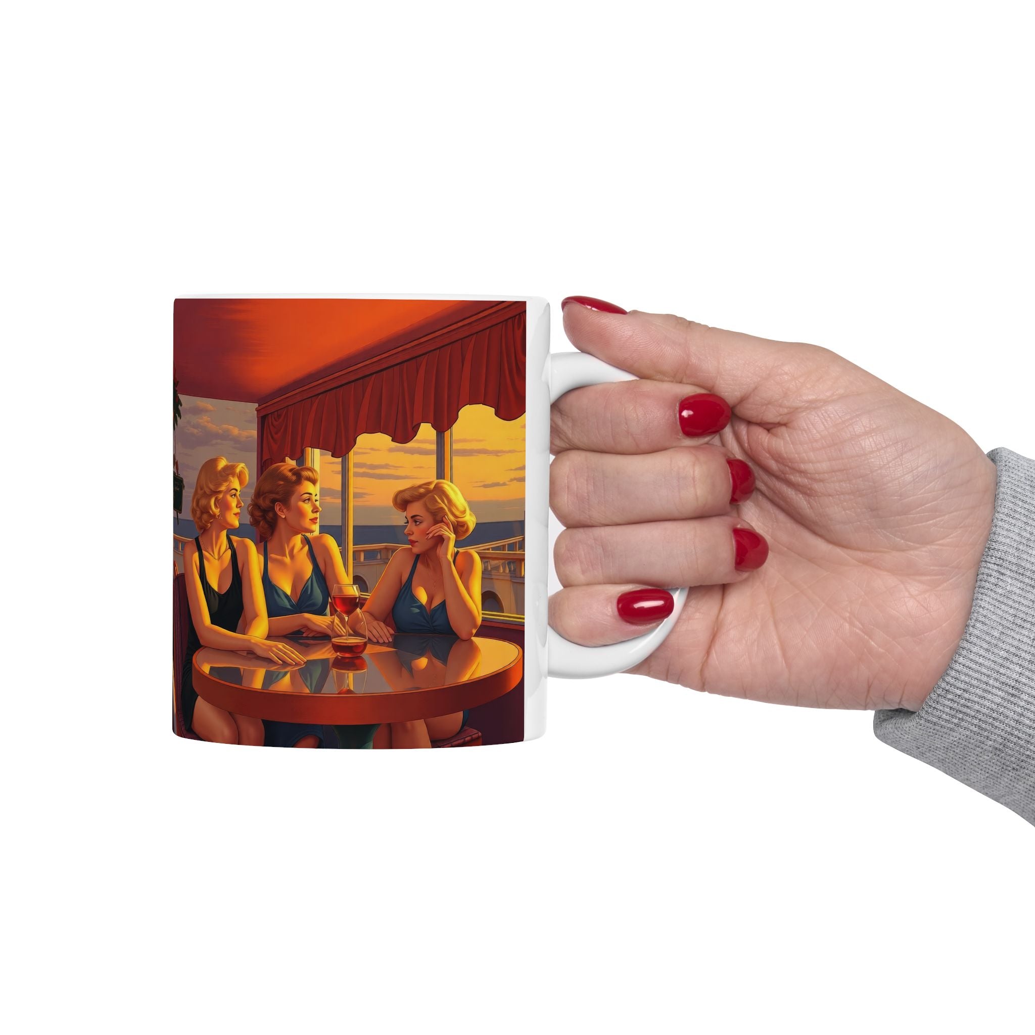 Glamorous Friends Ceramic Mug by Gregg Acini Adoree Designs