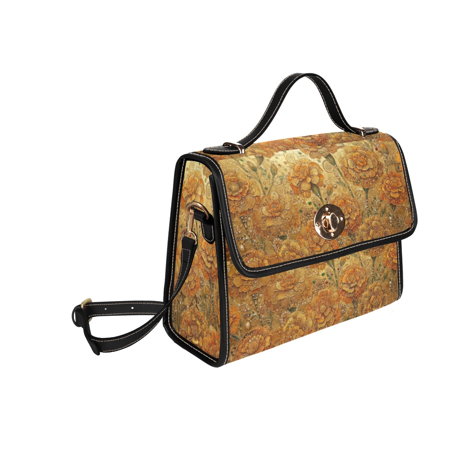 Marigolds Satchel Waterproof Canvas Bag