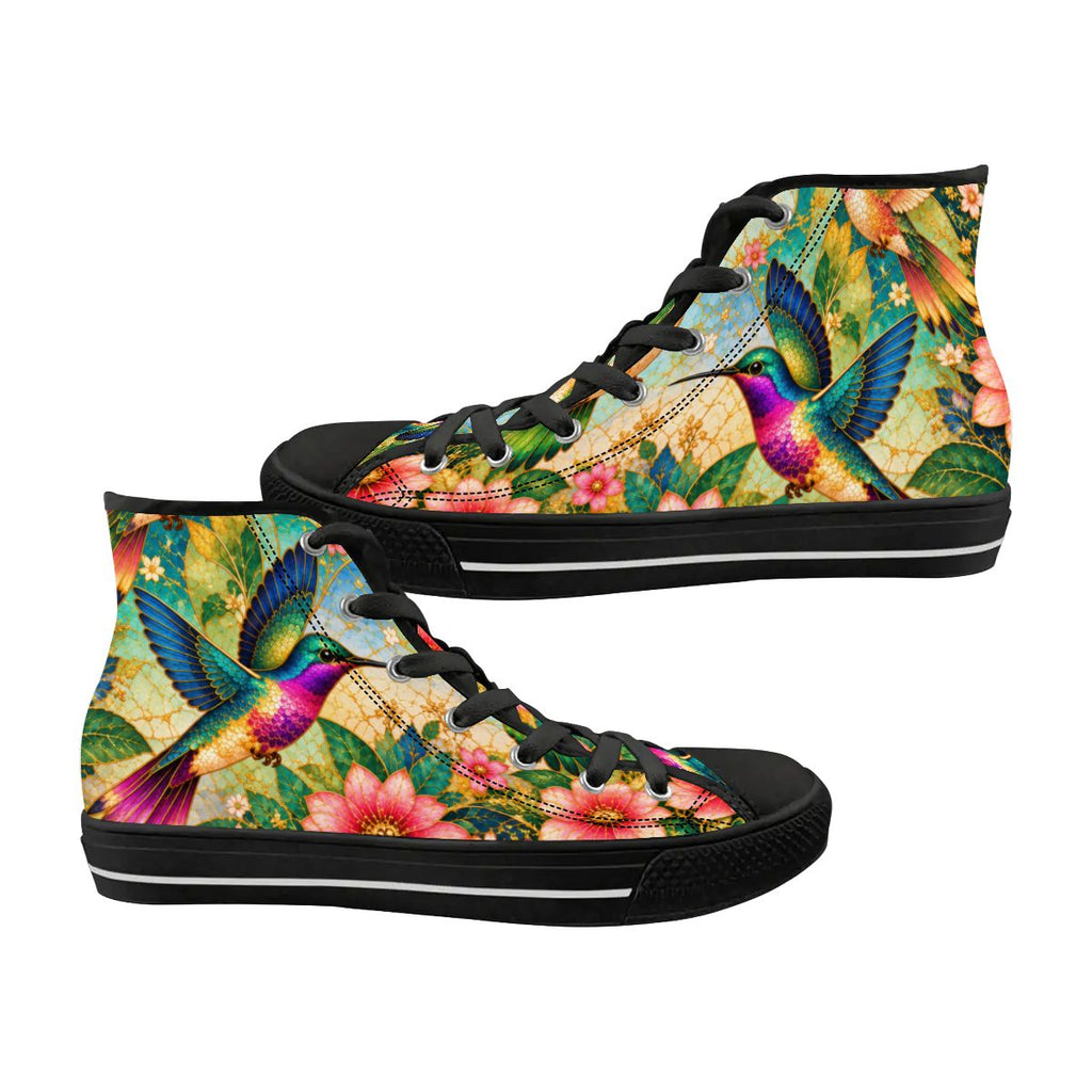 Garden of Gilded Wings Unisex High Top Canvas Shoes (women's sizes)