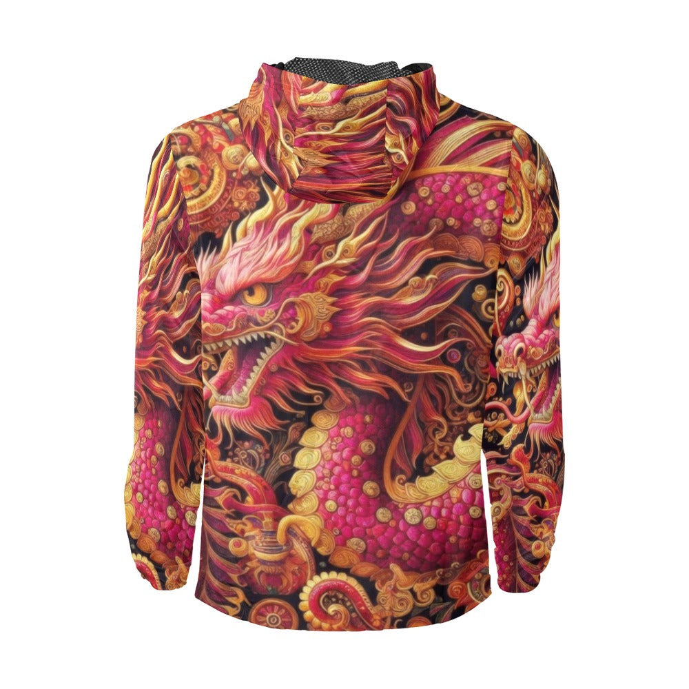 Crimson Dragon Unisex All Over Print Windbreaker (Model H23)