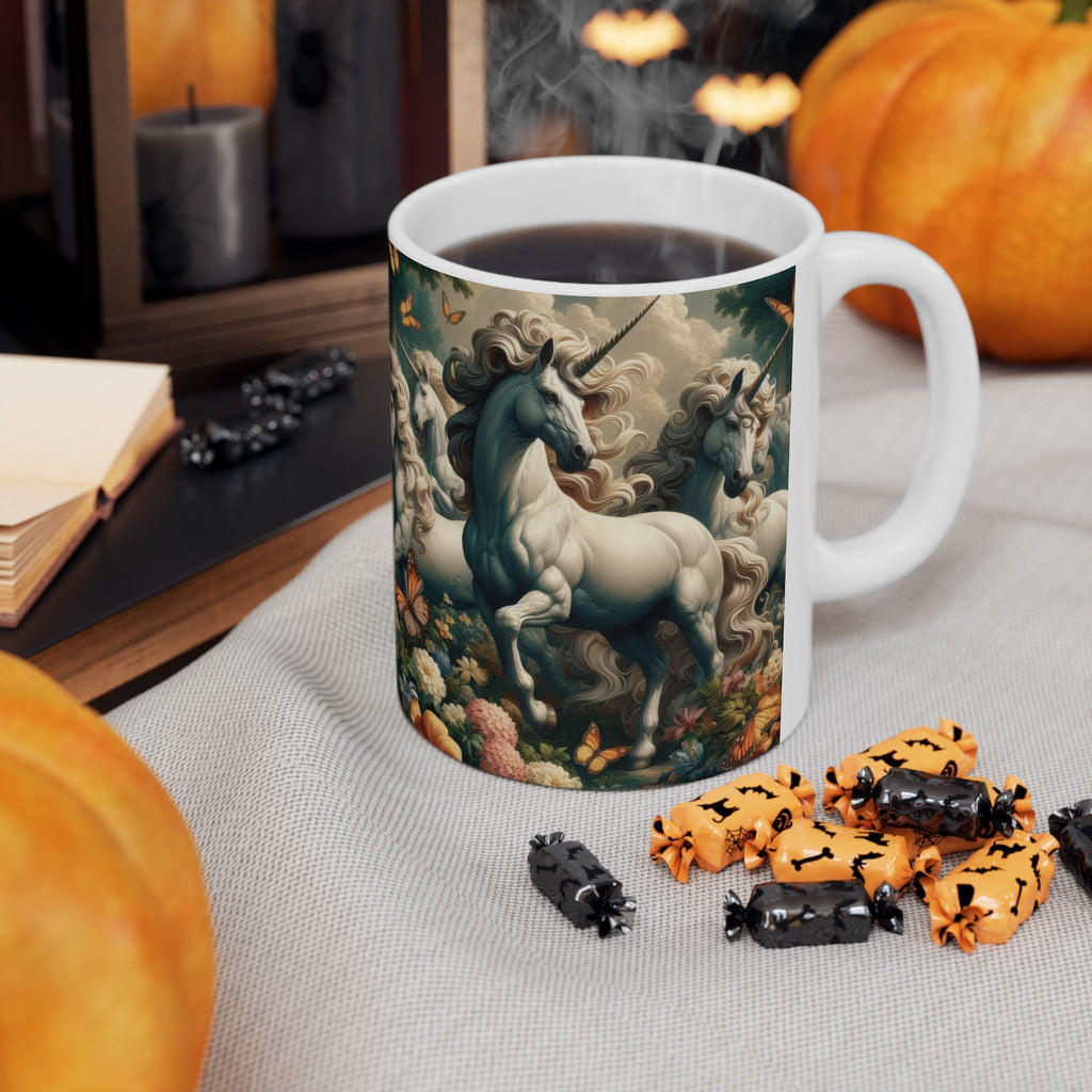 Unicorns and Butterflies Ceramic Mug by Gregg Acini Adoree Designs