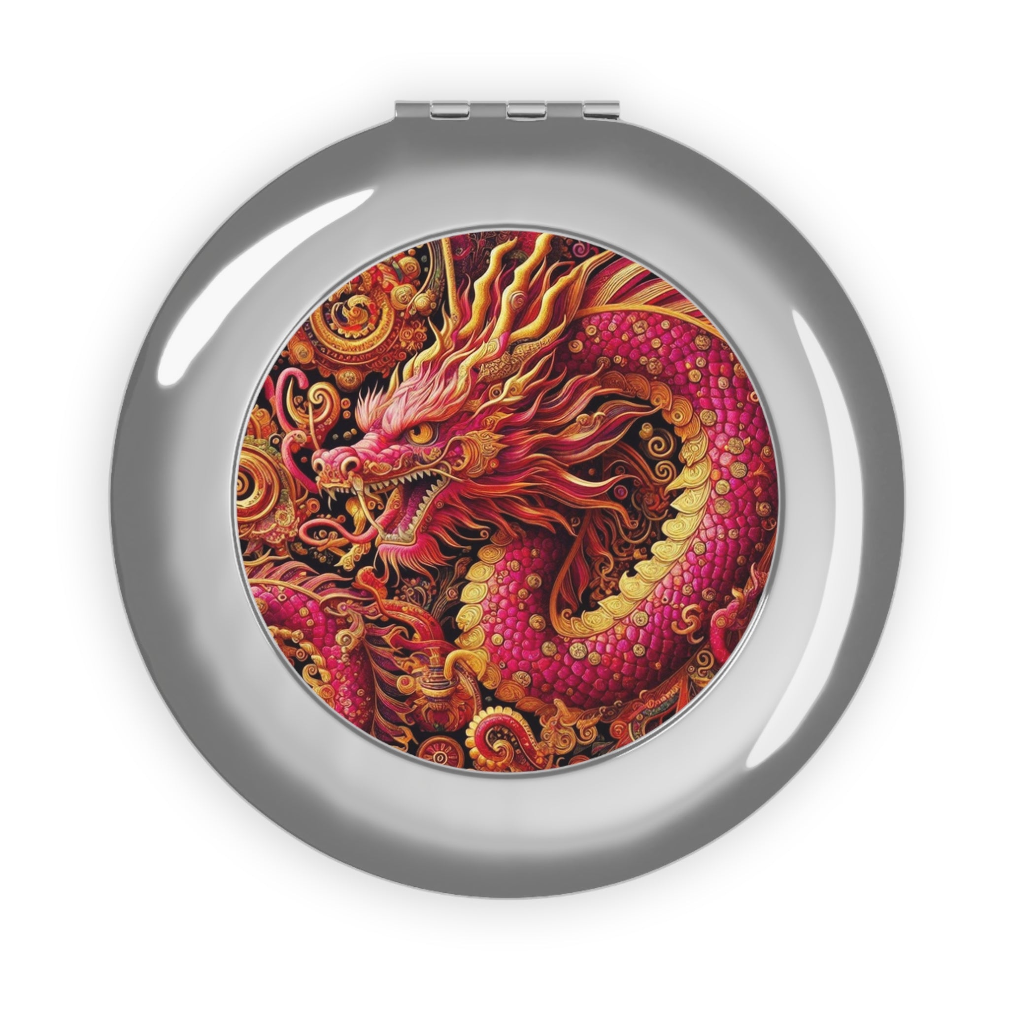 Crimson Dragon Vintage Travel Mirror