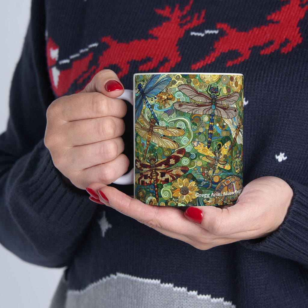 Dragonflies Ceramic Mug by Gregg Acini Adoree Designs