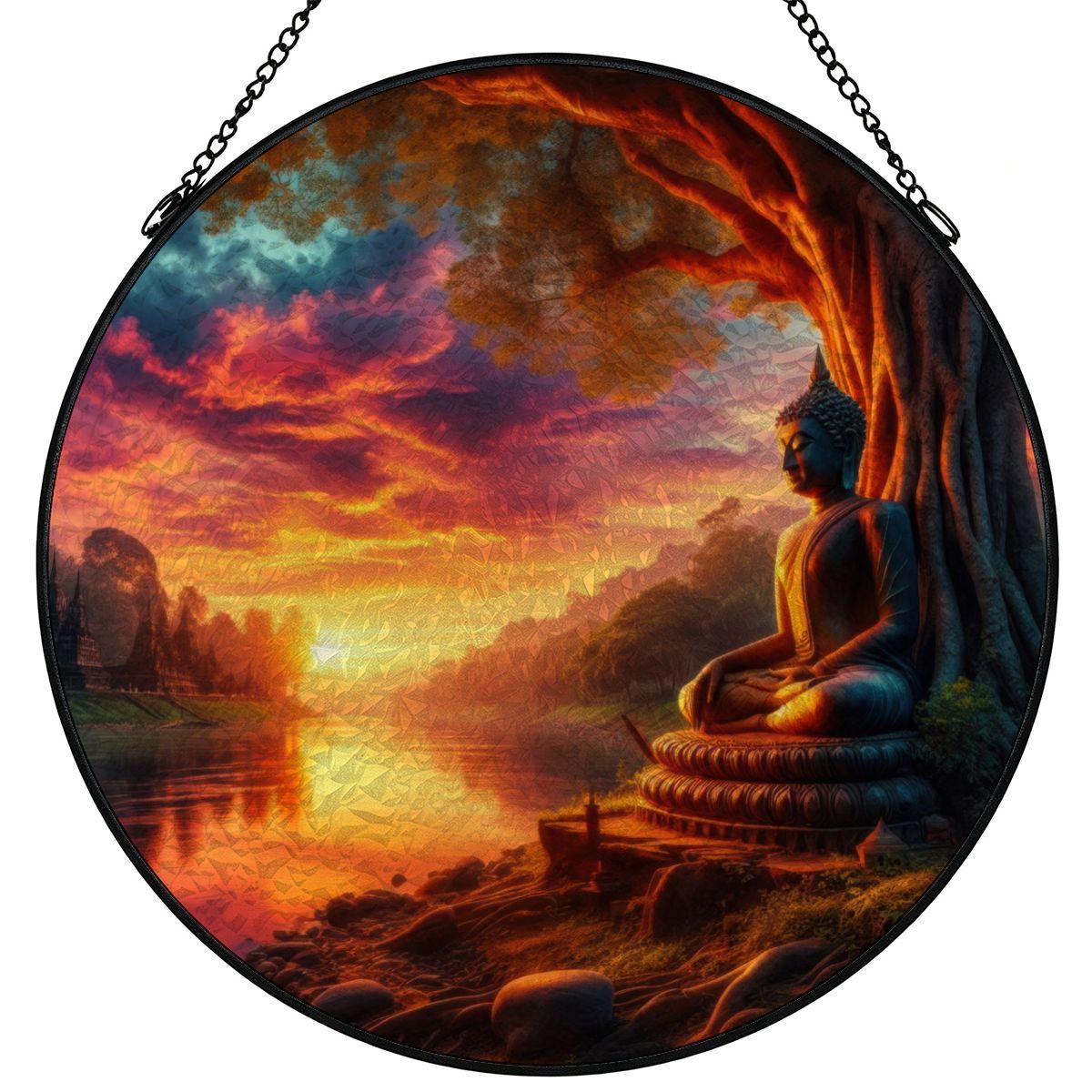 Tranquility Stained Glass Effect Suncatcher Window Hanging (Made in USA)