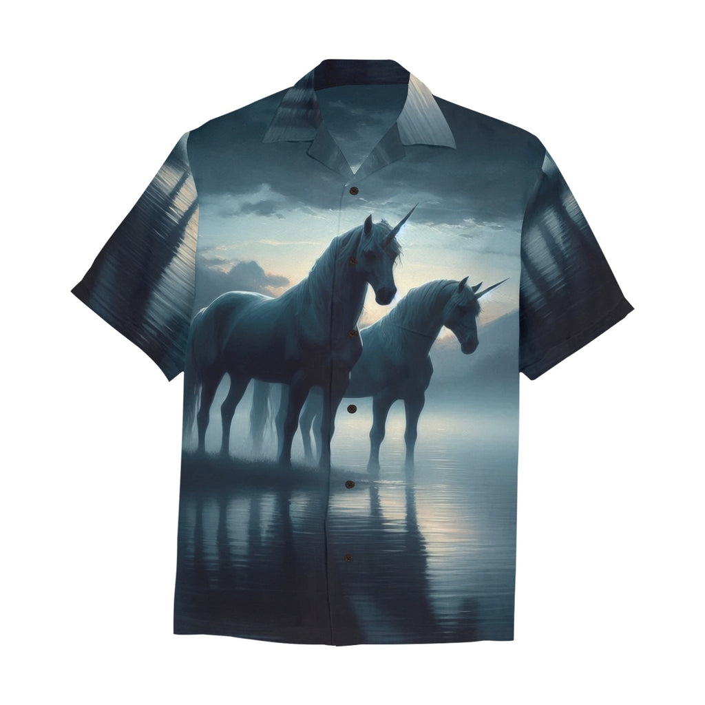 Dark Unicorns Hawaiian Shirt with Chest Pocket