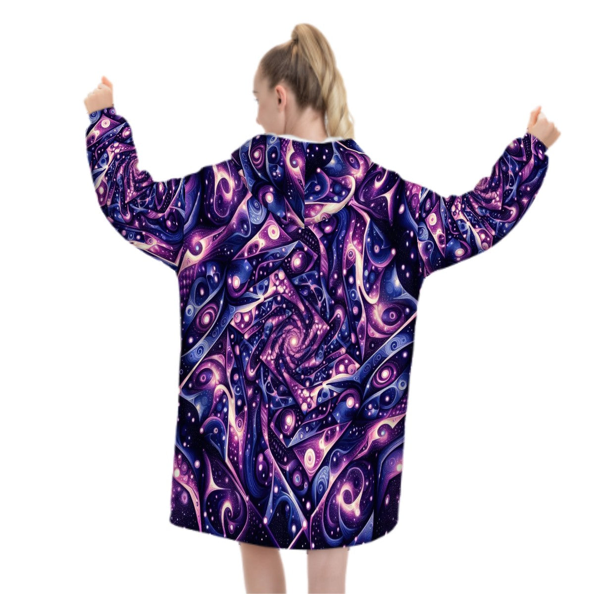 Purple Galaxy Adult Blanket Hoodie