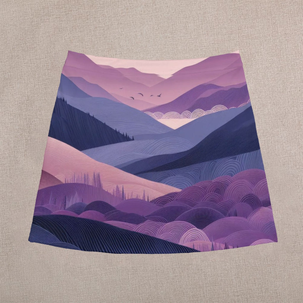 Blue Tuscany Mini Skirt | Line Abstract Wearable Art