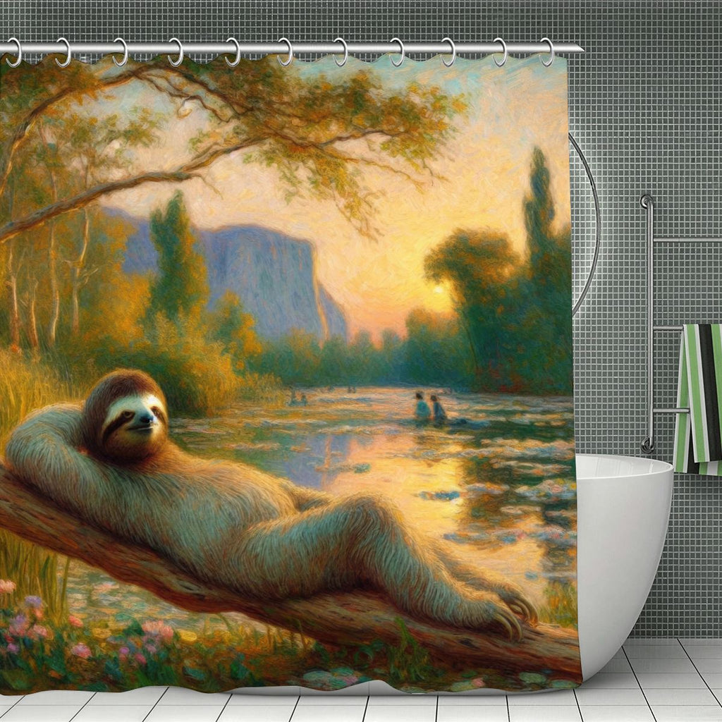Chill Sloth Shower Curtain 70.8"x70.8" (Made in USA)