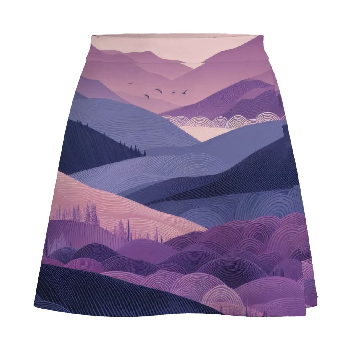 Blue Tuscany Mini Skirt | Line Abstract Wearable Art
