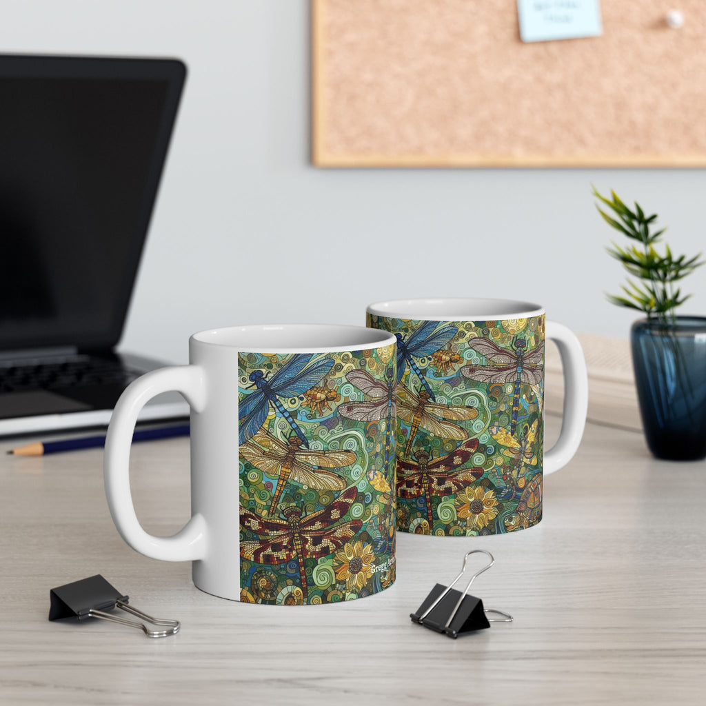 Dragonflies Ceramic Mug by Gregg Acini Adoree Designs