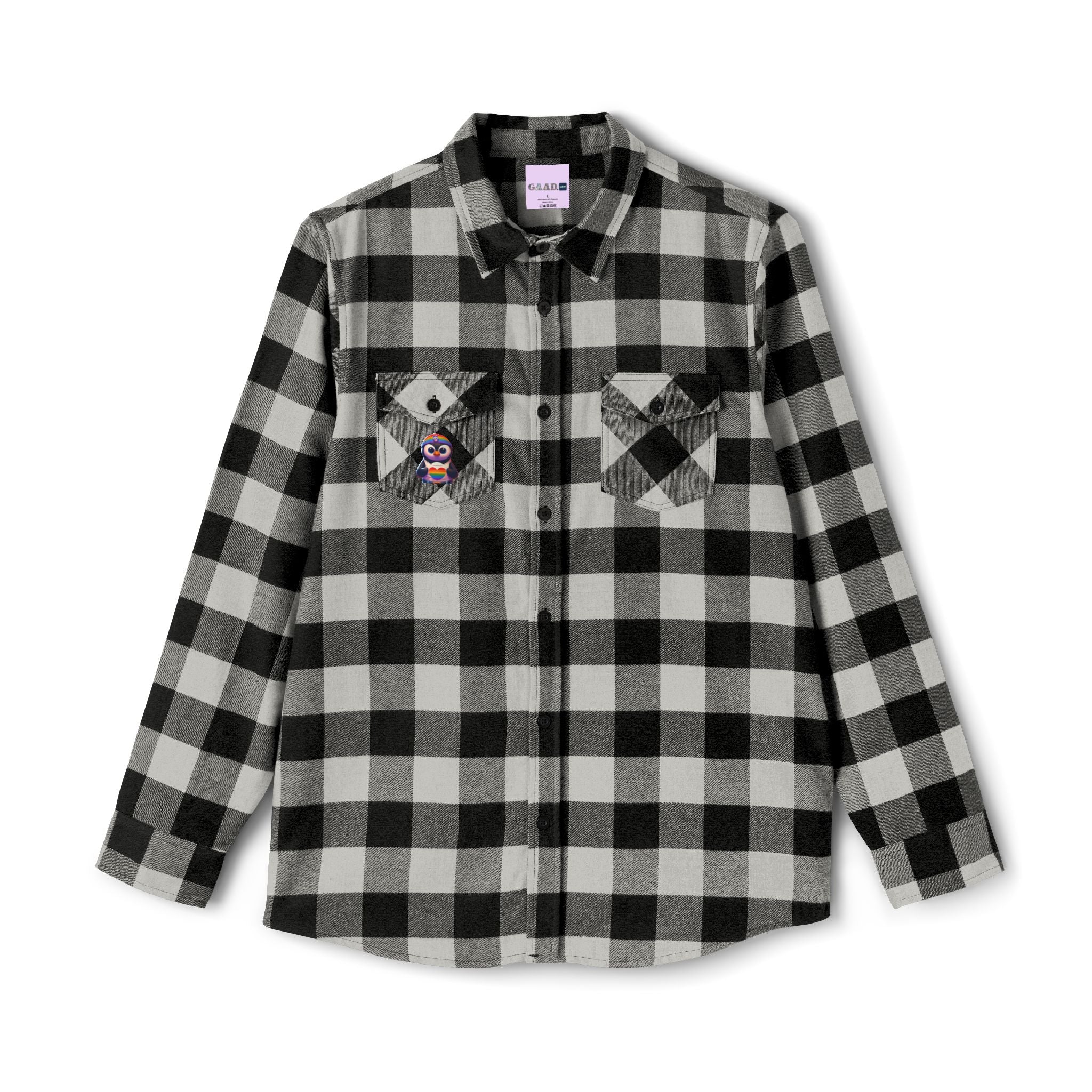 Proud Luz the Penguin Cozy Unisex Flannel Shirt