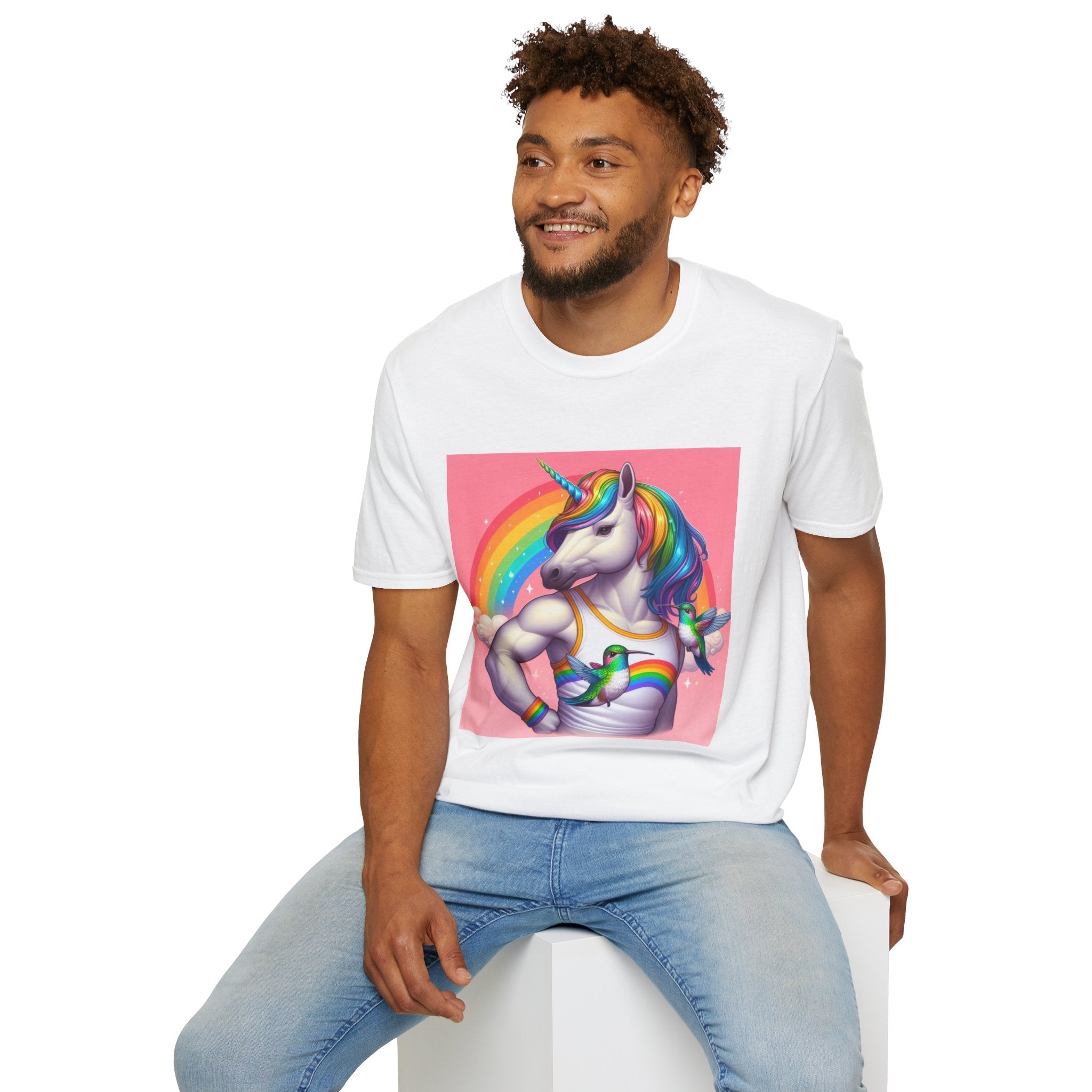 Fabulous Unicorn T-Shirt — Rainbow Muscle Unicorn Graphic Tee