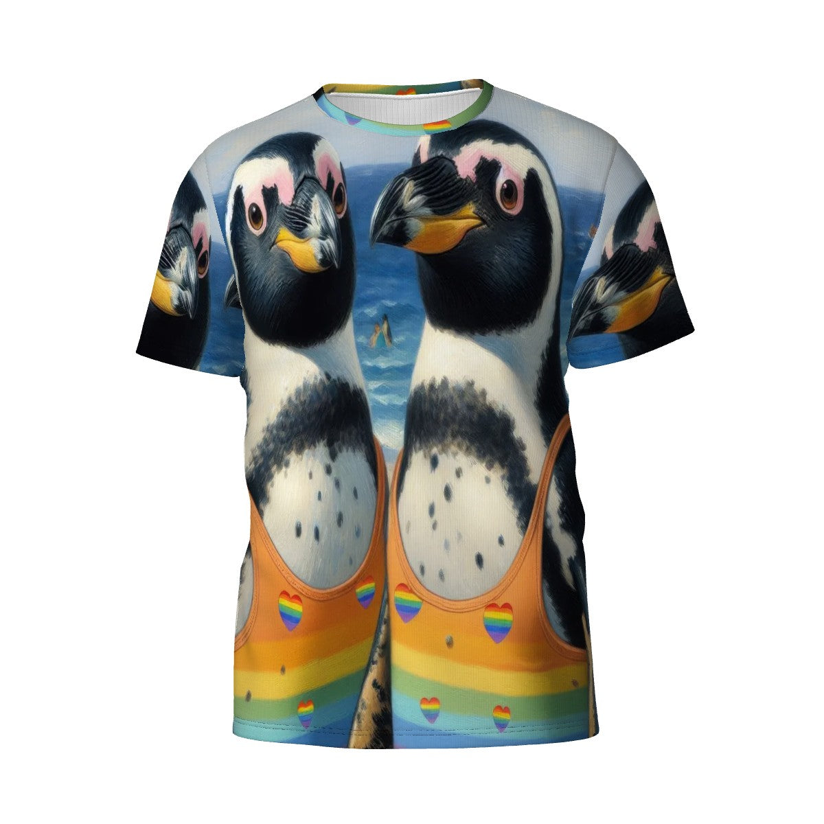 Proud Penguins at the Beach Unisex Short-Sleeve T-Shirt