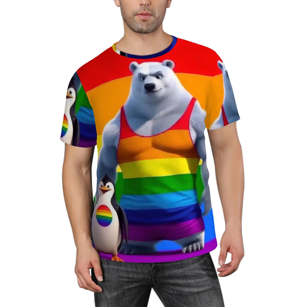 Proud Bear and Penguin Short-Sleeve T-Shirt