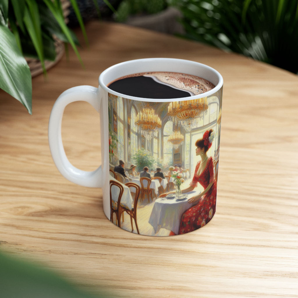 Claudia Ceramic Mug — Elegant Retro Portrait Coffee Cup (11oz, 15oz)