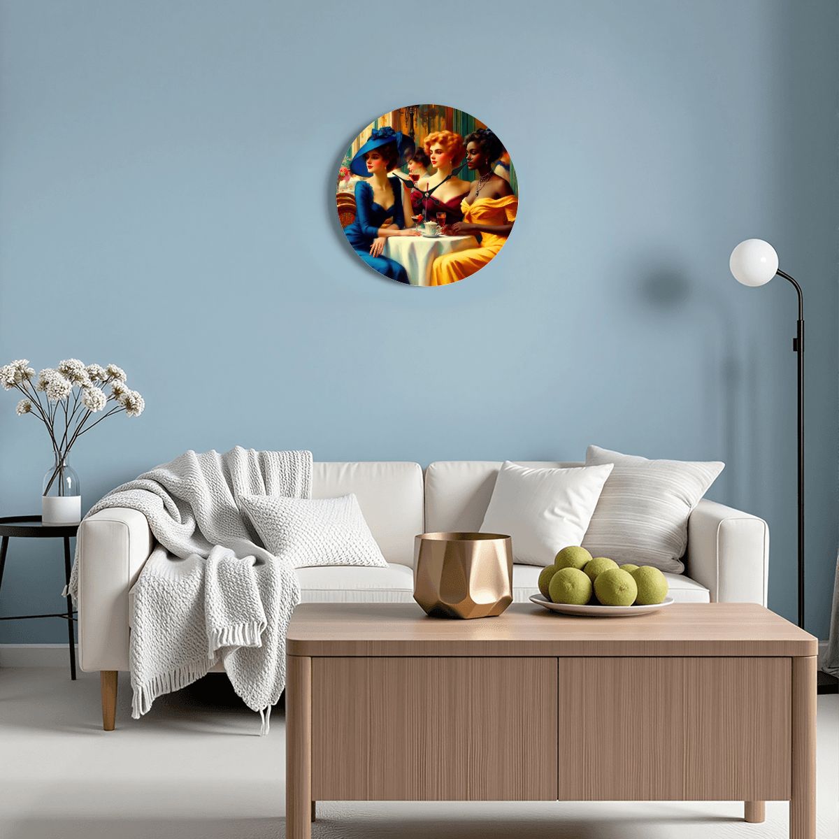 Ladies Who Lunch Wooden Round Wall Clock 9.8"x9.8" (Made in USA)