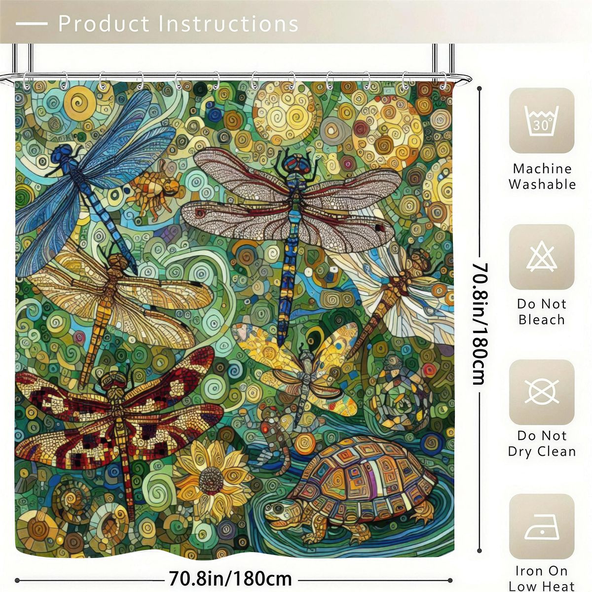 Dragonflies Shower Curtain 70.8"x70.8" (Made in USA)