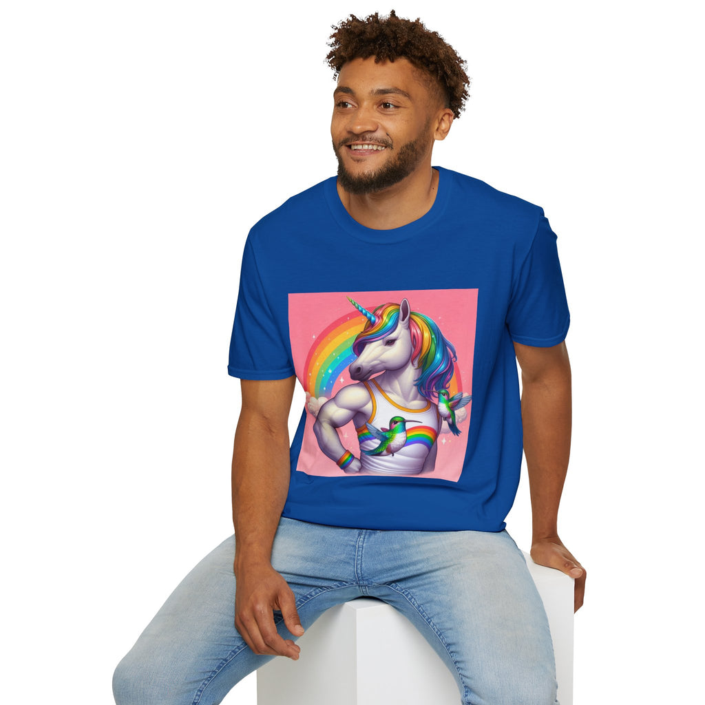 Fabulous Unicorn T-Shirt — Rainbow Muscle Unicorn Graphic Tee
