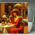 Alma Shower Curtain | Mediterranean Café Art