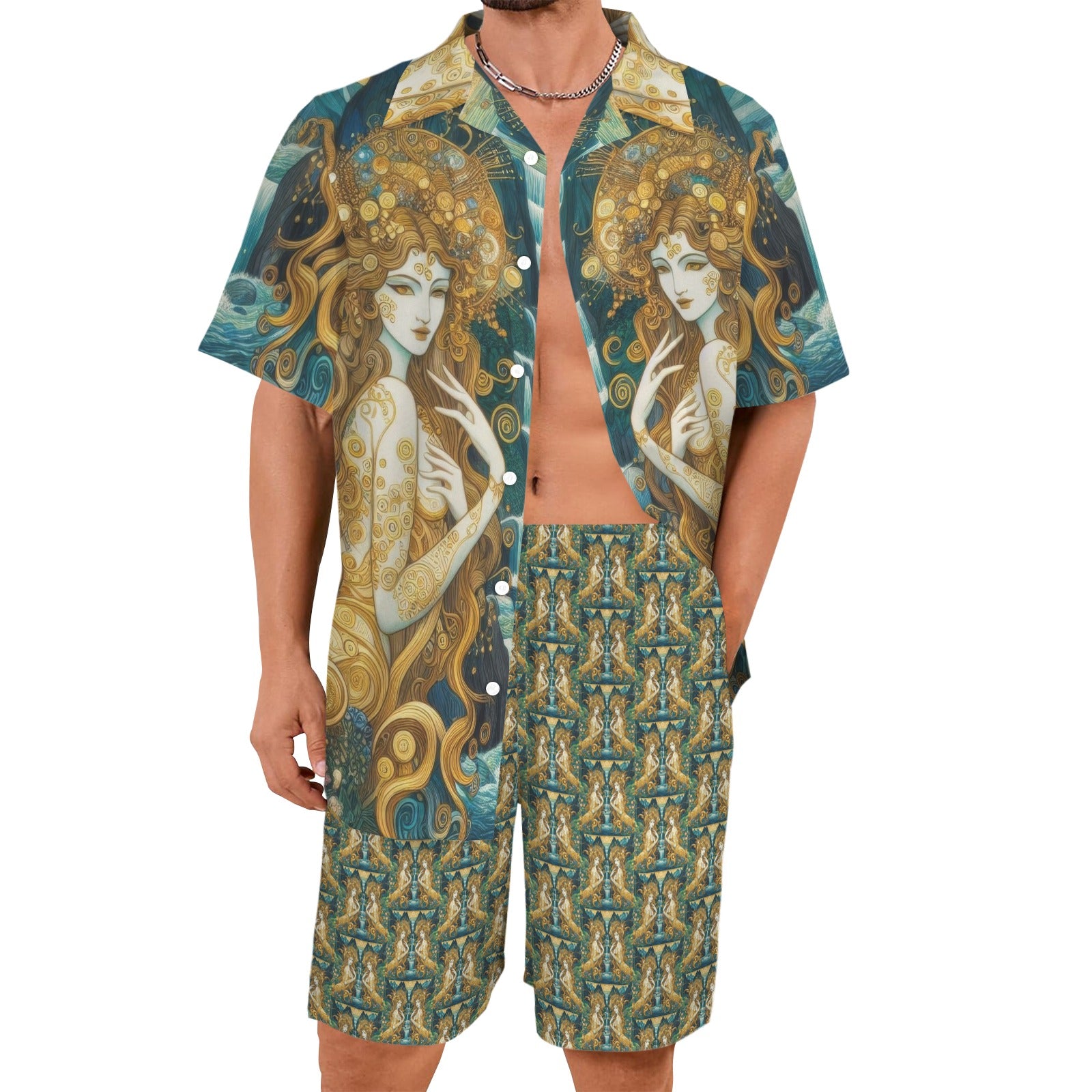 Water Nymphs Men's Shirt and Shorts Outfit
