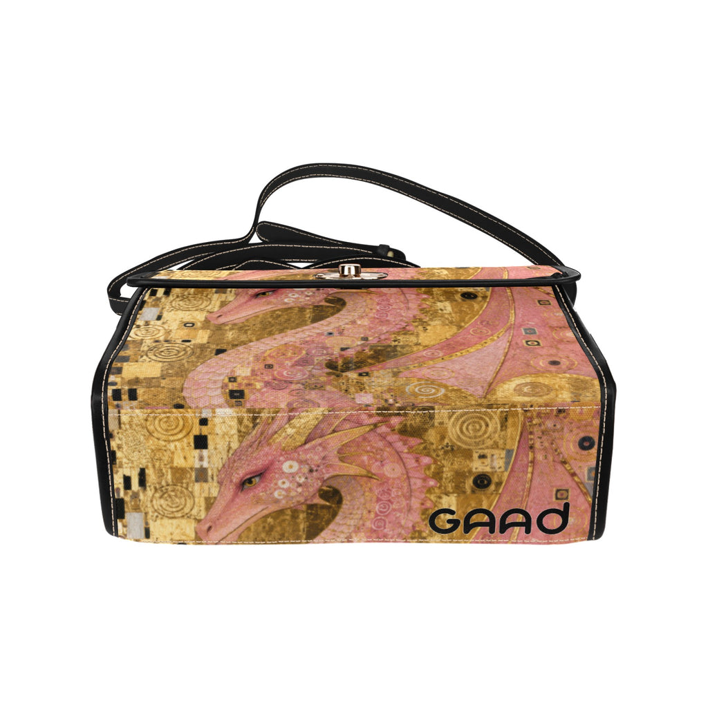 Pink Dragon Satchel Waterproof Canvas Bag