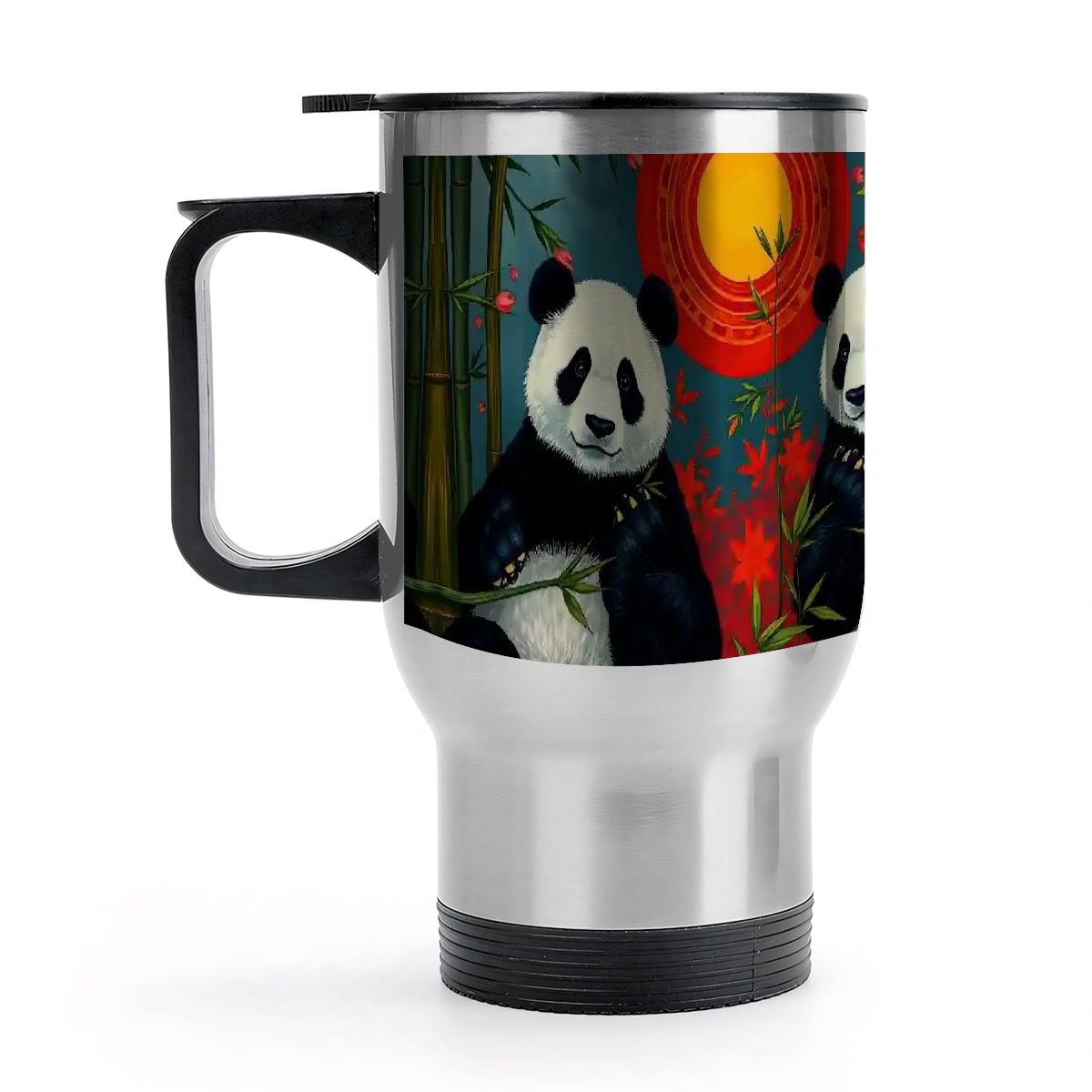 Travel Coffee Mug with Handle (14oz) Made in USA - Multiple Designs
